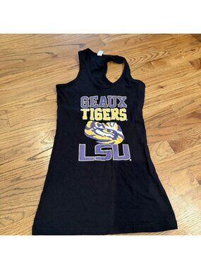 Delta Ring Spun Womens Black Tank LSU Tigers Geaux Tigers Small